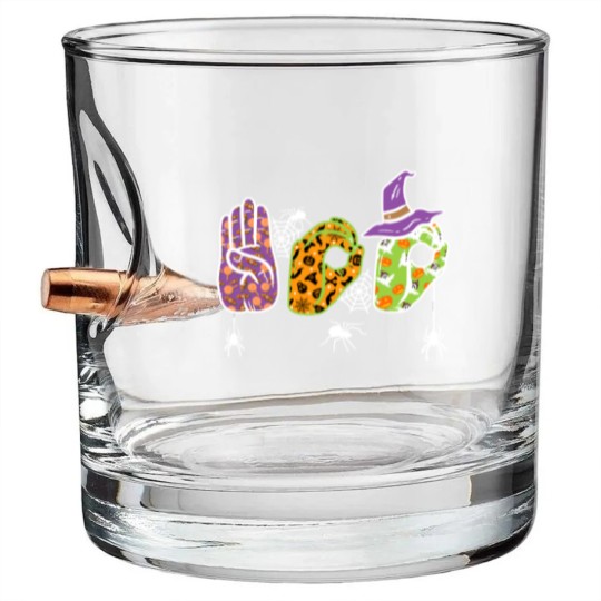 Discover Boo American Sign Language Pride ASL Halloween Bullet Whiskey Glasses