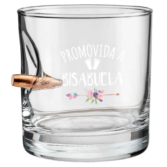 Discover Promovida A Bisabuela Spanish Baby Shower Great Grandma Gift Bullet Whiskey Glasses