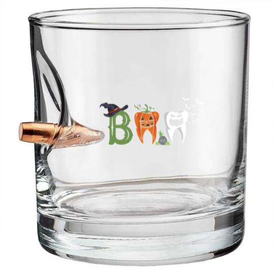 Discover Boo Dentist Pumpkin Costume Dental Assistant Halloween Bullet Whiskey Glasses