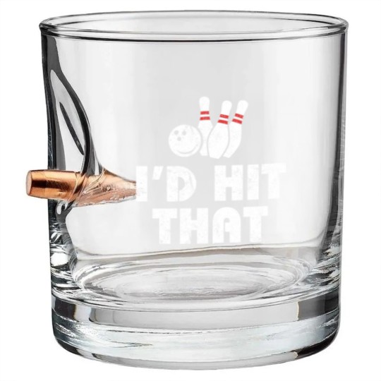 Discover Bowling Bullet Whiskey Glasses - I'd Hit That - Vintage - Gift For Bowlers Bullet Whiskey Glasses