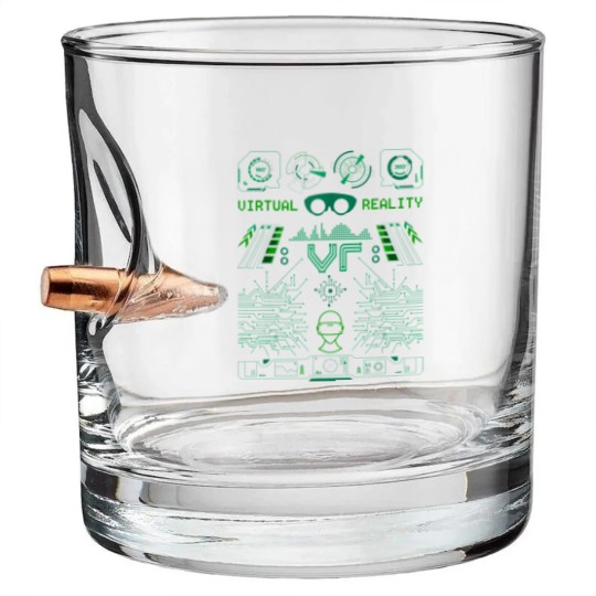 Discover Virtual Reality VR Retro Gamers Bullet Whiskey Glasses