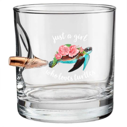 Discover Watercolor Turtle Bullet Whiskey Glasses Just A Girl Who Loves Turtles Floral Sea Turtle