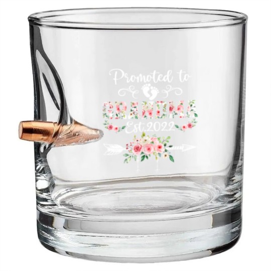 Discover Promoted To Grandma Floral Leveled Up To Grandma Bullet Whiskey Glasses