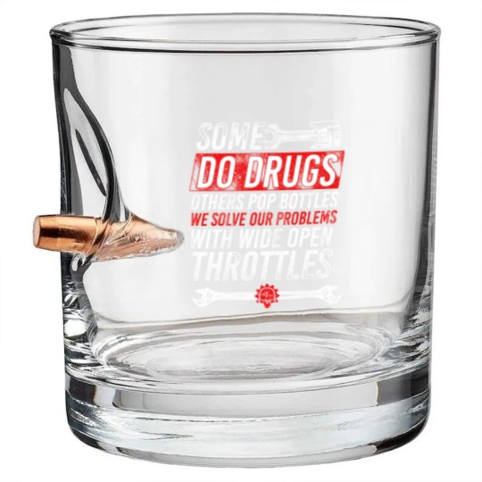 Discover Wide Open Throttle Bullet Whiskey Glasses - Car or Truck Racing Bullet Whiskey Glasses
