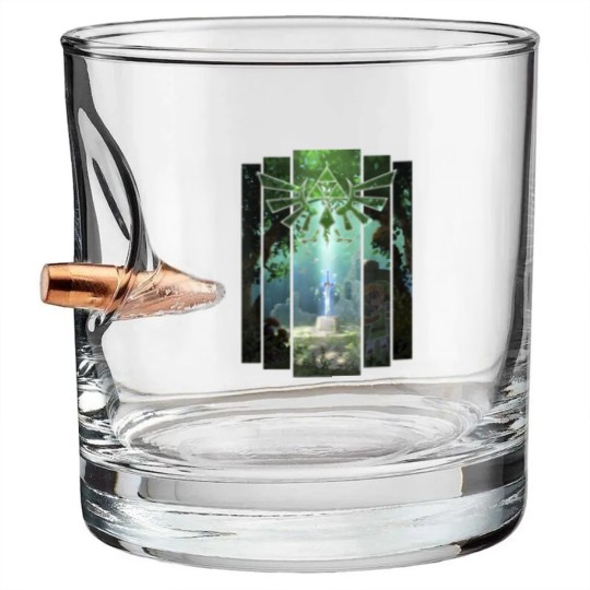 Discover Nintendo Zelda The Master Sword Lost Woods Artwork Bullet Whiskey Glasses
