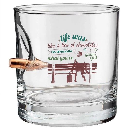 Discover Life is Like A Box of Chocolates  Unisex Bullet Whiskey Glasses
