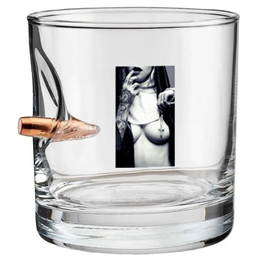 Discover Sexy Nun Bullet Whiskey Glasses Cross Tattoo Funny Novelty