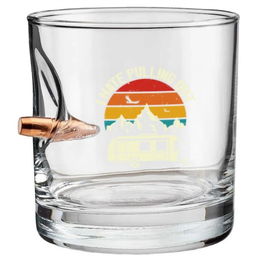Discover Retro Vintage Mountains I Hate Pulling Out Funny Camping Bullet Whiskey Glasses