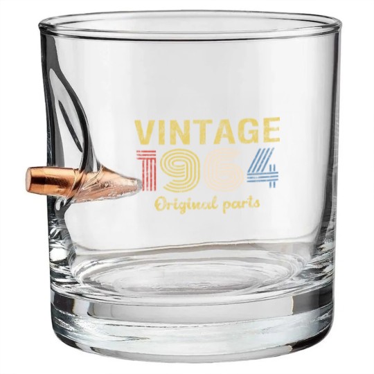 Discover 57th Birthday Bullet Whiskey Glasses for Men - Retro Birthday - 1964 Original Parts