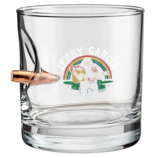 Discover Jerry Garcia Band Jerry & Guitar Vintage Style Adult Short Sleeve Bullet Whiskey Glasses Graphic Tees