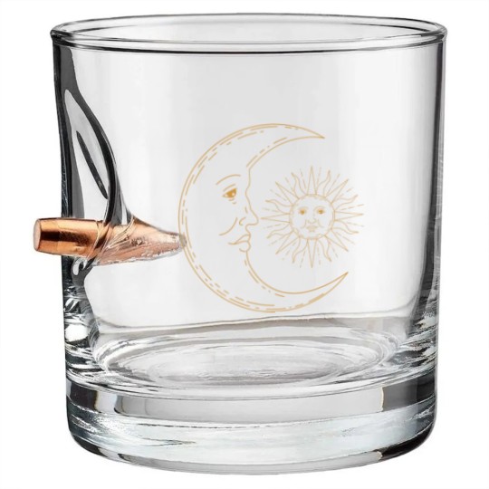 Discover Moon and Sun Bullet Whiskey Glasses