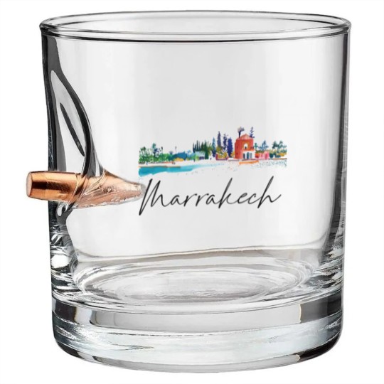 Discover 70s distressed Marrakech Morocco single Art Bullet Whiskey Glasses