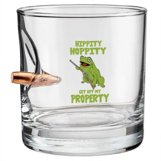 Discover hippity hoppity property get away from my property Bullet Whiskey Glasses