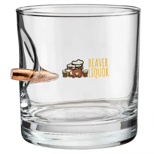 Discover Funny Beaver Liquor Animal Pun Beer Lover Drinking Bullet Whiskey Glasses