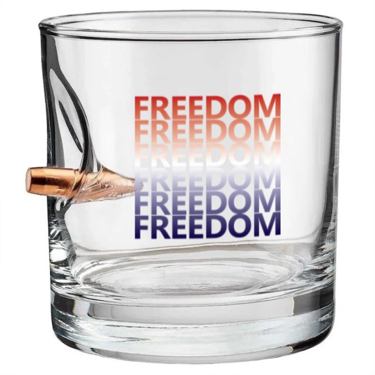 Discover Freedom Graphic Patriotic Bullet Whiskey Glasses