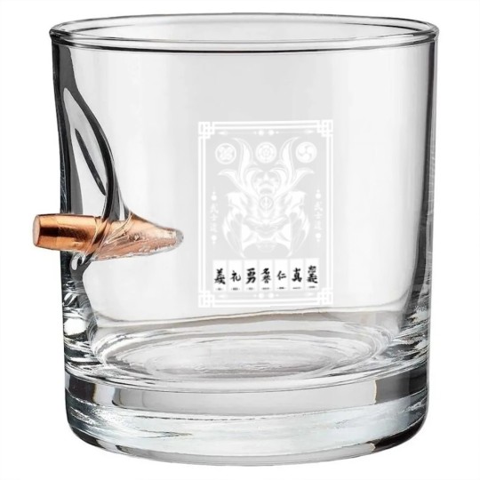 Discover Japanese Anime Kitsune Mask Samurai Oni Kanji Bullet Whiskey Glasses