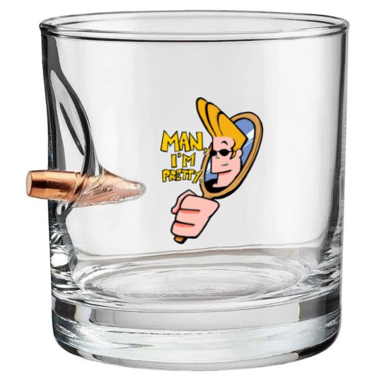 Discover Johnny Bravo™ "Man, I'm Pretty." Quote Essential Bullet Whiskey Glasses