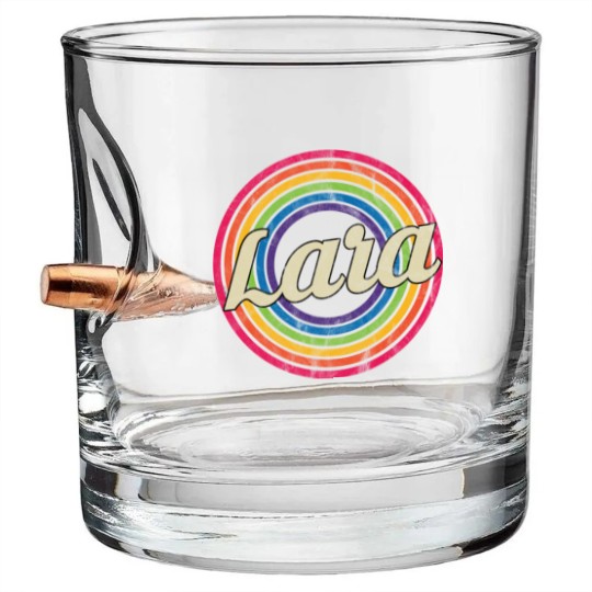 Discover Lara - Retro Rainbow Faded-Style - Lara - Bullet Whiskey Glasses
