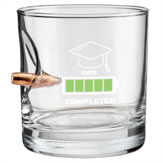 Discover Graduation 100% Completed Bullet Whiskey Glasses Bullet Whiskey Glasses