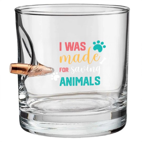 Discover I Was Made For Saving Animals Veterinarian Bullet Whiskey Glasses