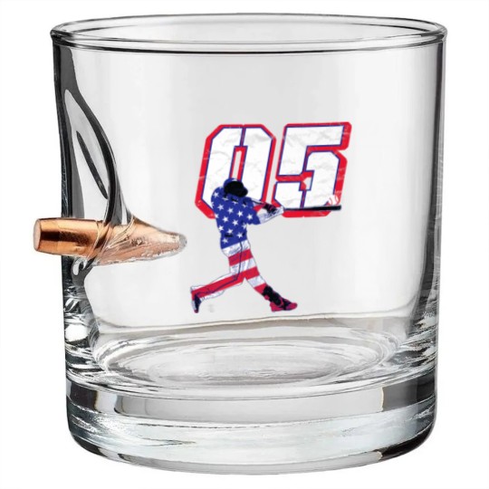 Discover Freddie Freeman Flag Silhouette Gameday Premium Bullet Whiskey Glasses