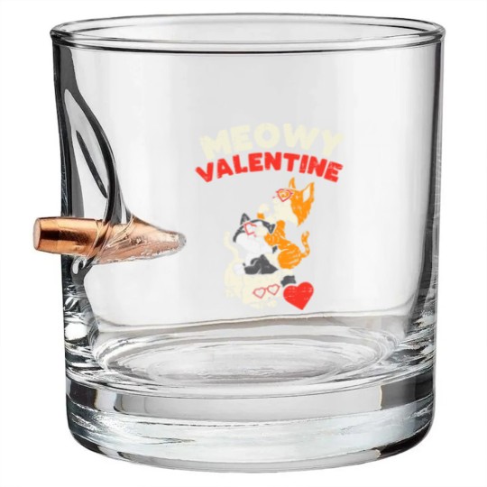Discover Meowy Valentine Cats Kitten Cat Valentines Day Bullet Whiskey Glasses