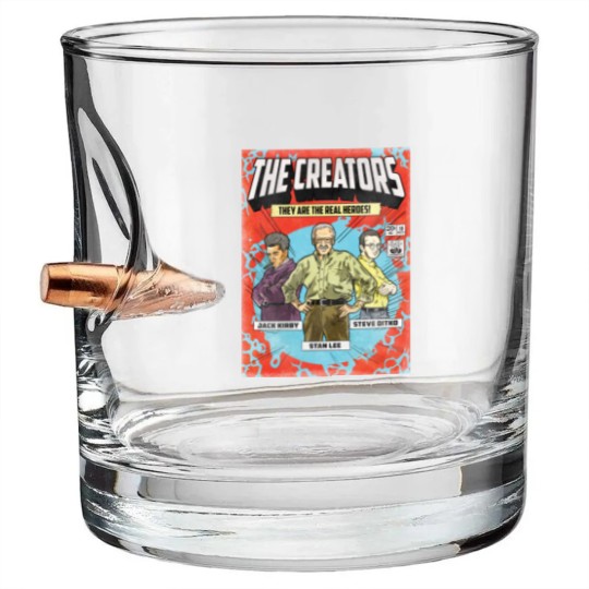 Discover The Creators - Stan Lee - Bullet Whiskey Glasses