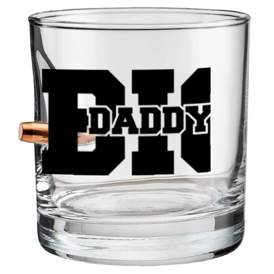Discover Big Daddy father's day Dad father hero logo Bullet Whiskey Glasses