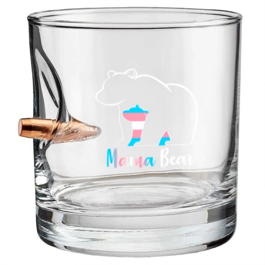 Discover LGBT Mama Bear Transgender Pride Equal Rights Rainbow Flag Bullet Whiskey Glasses