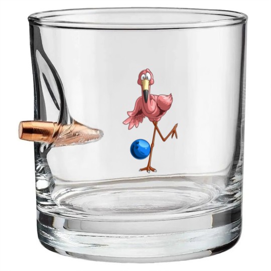 Discover Cool Bowling Flamingo | Funny Shorebirds Lover Player Gift Bullet Whiskey Glasses