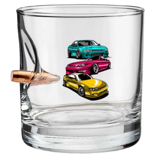 Discover JDM Legend Retro Gaming Racecar Tuning Car Bullet Whiskey Glasses