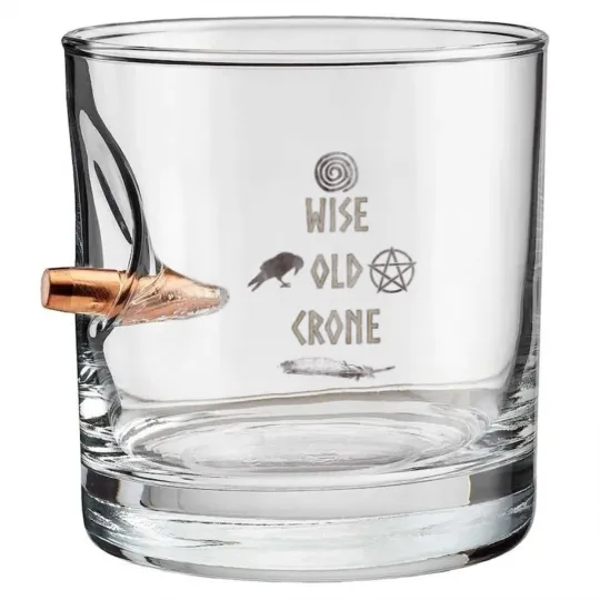 Discover Wise Old Crone Wicca Pagan Triple Goddess Feminist Bullet Whiskey Glasses