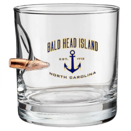 Discover Bald Head Island Nc For Women & Men Bullet Whiskey Glasses