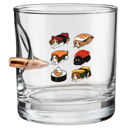 Discover Sushi Beagle - Beagle - Bullet Whiskey Glasses