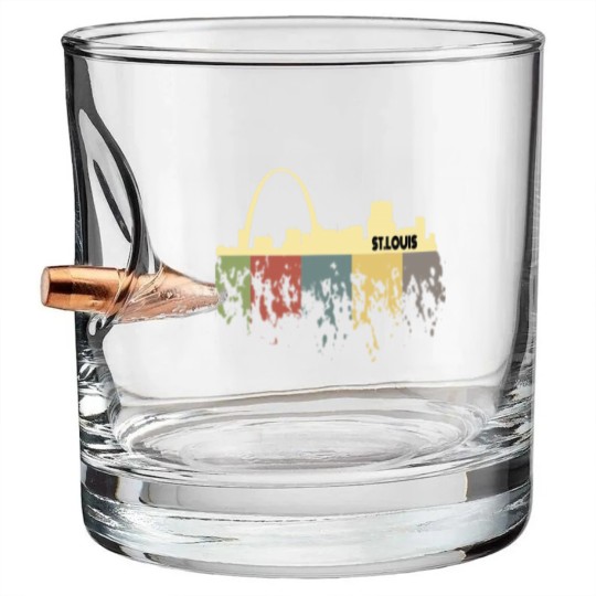 Discover Retro St Louis Bullet Whiskey Glasses Vintage 70s 80s City Silhouette Bullet Whiskey Glasses