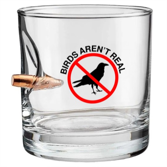 Discover Birds Aren't Real Prohibited Sign Premium Bullet Whiskey Glasses