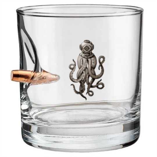 Discover Retro Fashion SCUBA Diver Weird Killer Octopus Bullet Whiskey Glasses