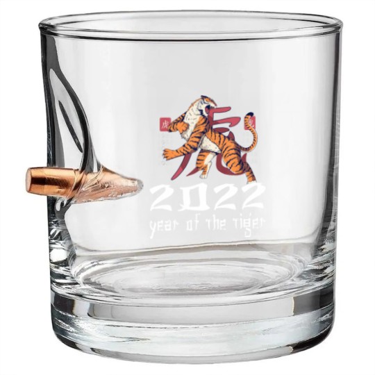 Discover Funny Happy Chinese New Year 2022 Year Of The Tiger 2022 Bullet Whiskey Glasses