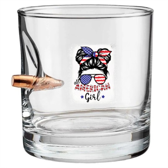 Discover All American Girl Bleached Bullet Whiskey Glasses Patriotic July 4th Bullet Whiskey Glasses