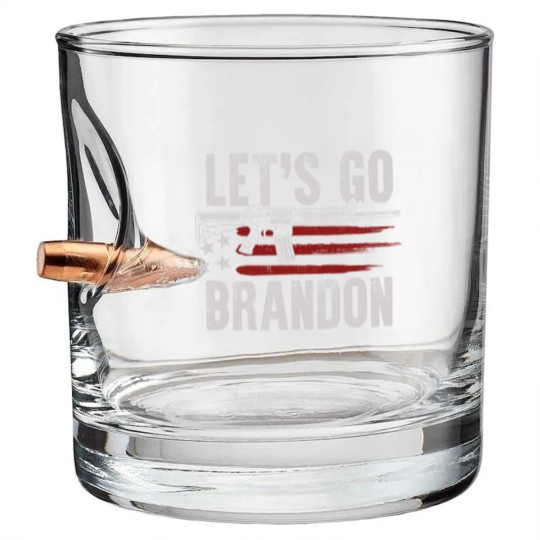 Discover Gun American Flag Patriots Let's Go Brandon  Bullet Whiskey Glasses