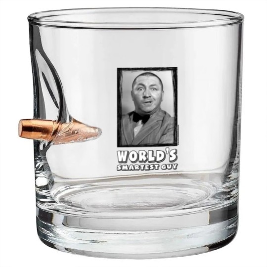 Discover The Three Stooges Curly, World's Smartest Guy Bullet Whiskey Glasses
