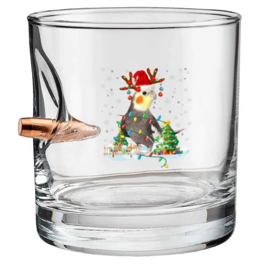 Discover Cute Cockatiel Bullet Whiskey Glasses Christmas Cockatiel Lover Santa Cockatiel Christmas Lights