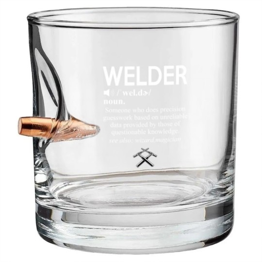 Discover Funny Welding Proud Welder Weld Job American Bullet Whiskey Glasses