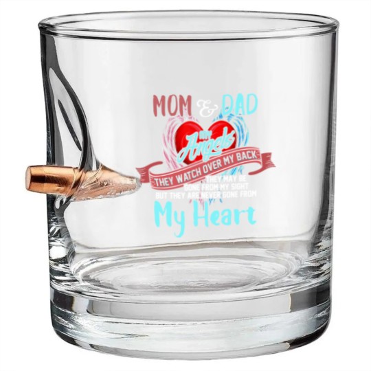 Discover Mom & Dad My Angels Bullet Whiskey Glasses - in memory of parents In Heaven Bullet Whiskey Glasses