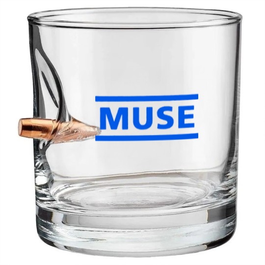Discover Muse Unisex Bullet Whiskey Glasses: Dark Blue Logo