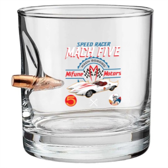 Discover Speed Racer Mach 5 Mifune Motors Bullet Whiskey Glasses