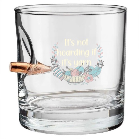 Discover Knit Crochet Collect Yarn Stash Bullet Whiskey Glasses