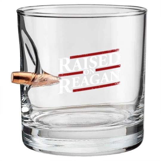 Discover Raised On Reagan 80'S Nostalgia Bullet Whiskey Glasses