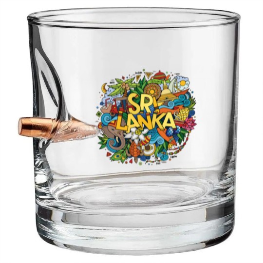 Discover Sri Lanka Ceylon Culture Elements Bullet Whiskey Glasses