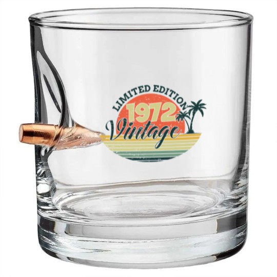 Discover 50 Years Old Vintage 1972  50th Bullet Whiskey Glasses